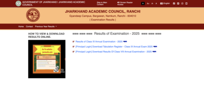 Jharkhand Board Result 2025: JAC class 10th, 12th results date and time, check how to download marksheets online – Times of India