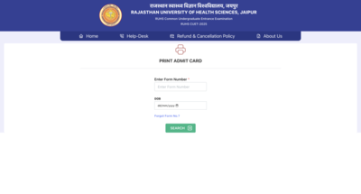 RUHS CUET admit card 2025 out: Check how to download hall ticket, direct link here – Times of India