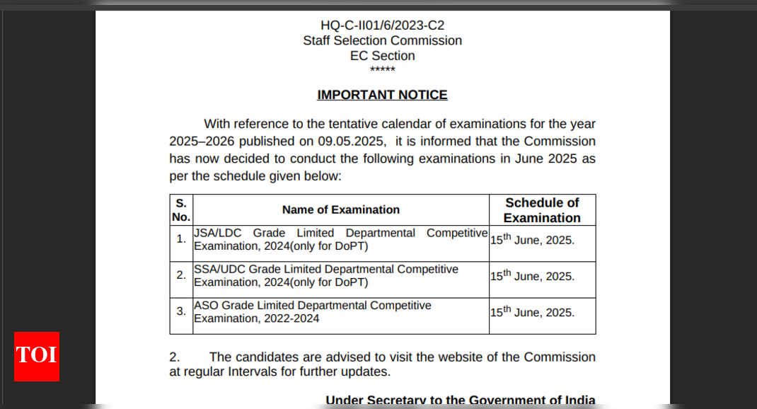 SSC exam 2025 dates for June released at ssc.gov.in: Check complete timetable here