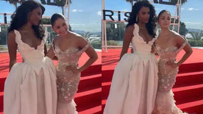 Simone Ashley caught adorably gazing at Alia Bhatt on Cannes 2025 red carpet, fans can’t get enough