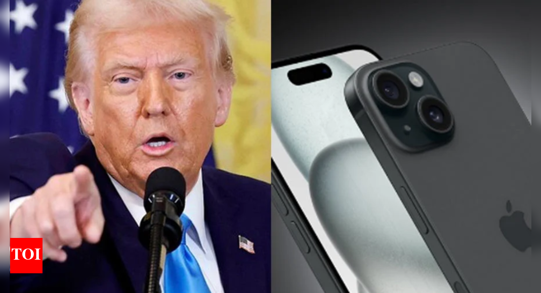 Trump threatens 25% tariffs on iPhones made outside US