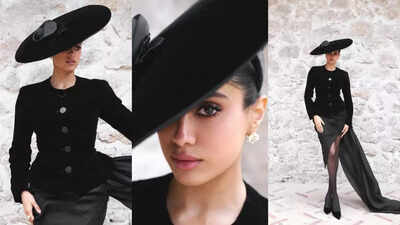 Velvet, yellow diamonds, and a saucer hat: Janhvi Kapoor’s old Hollywood glamour lights up Cannes 2025