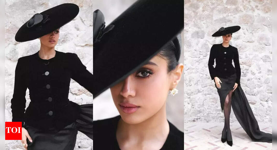 Velvet, yellow diamonds, and a saucer hat: Janhvi Kapoor’s old Hollywood glamour lights up Cannes 2025