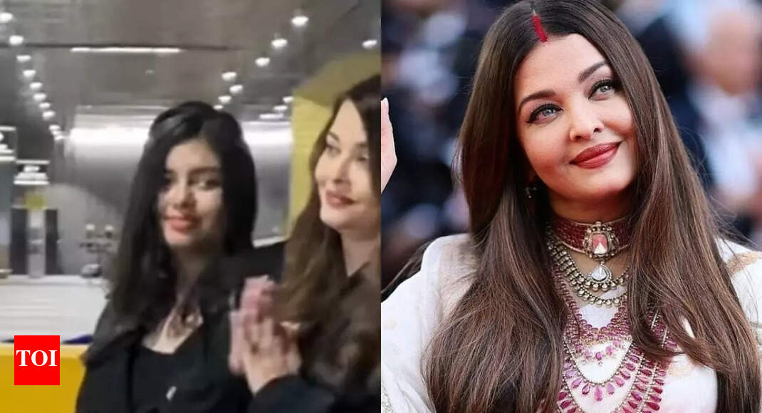 Aishwarya Rai Bachchan returns from Cannes with daughter Aaradhya Bachchan;  thanks paparazzi with folded hands at Mumbai airport | Hindi Movie News -  Times of India