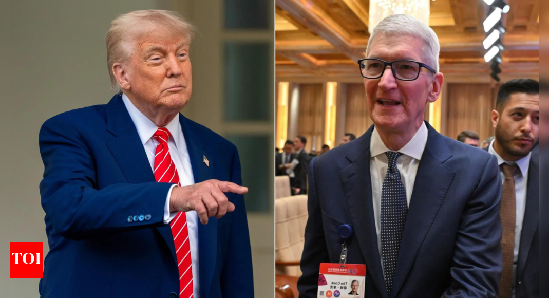 Donald Trump expands tariff threat to Apple, says 'Okay to go to India, but you're not going to sell in US without tariffs' - Times of India