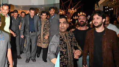 Salman Khan spotted attending a wedding with high security in Mumbai; Sohail Khan makes a separate appearance with son Nirvaan