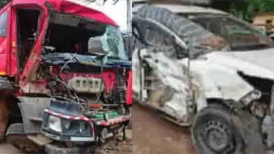 Boulder-laden truck crashes into garbage vehicle, MUV on Bengaluru expressway; 1 dead, 2 injured