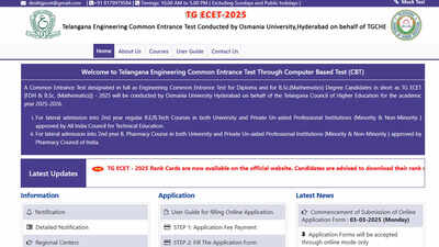 TS ECET 2025 results declared: Check rank cards at ecet.tsche.ac.in – Times of India
