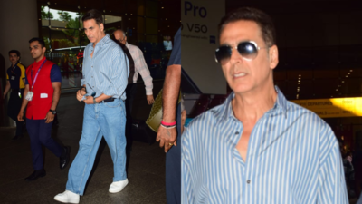 Akshay Kumar makes first appearance after the 'Hera Pheri 3' dispute with Paresh Rawal, the actor gets spotted at the airport looking dapper - WATCH VIDEO