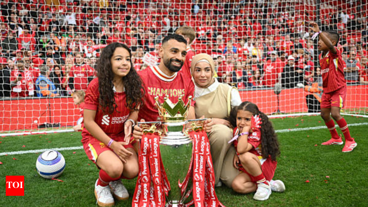 Mohammed Salah's daughters steal the show holding his Golden Boot and Playmaker Award | Football News - Times of India