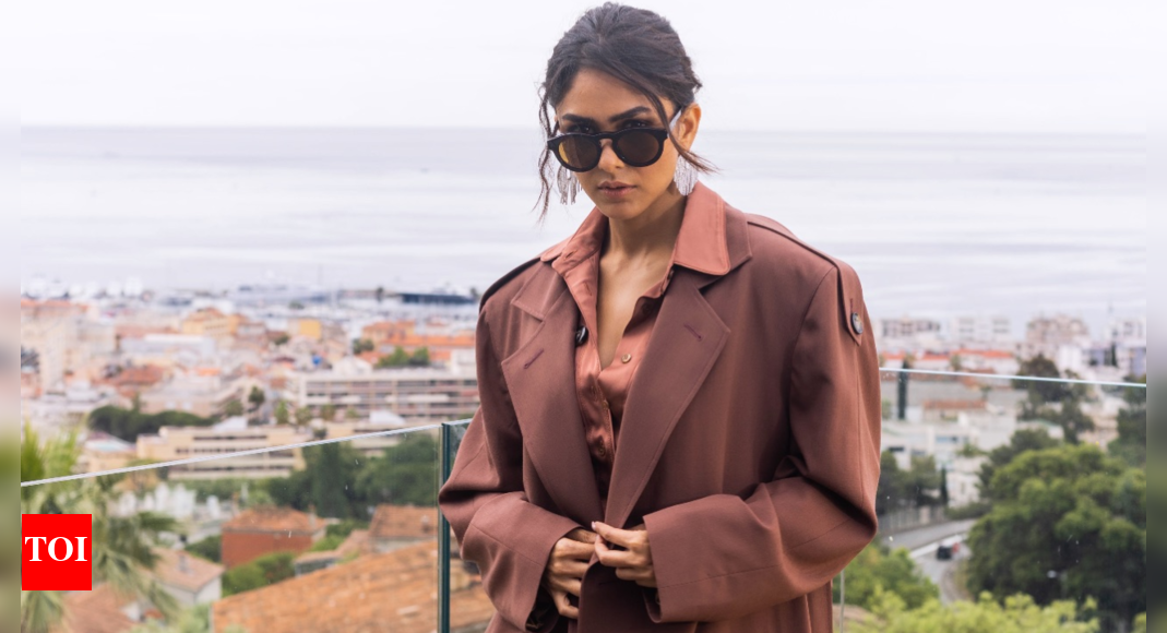 Mrunal Thakur in Edgy Boardroom Chic Trench Coat