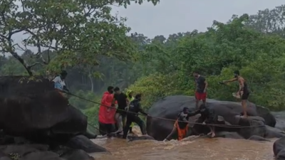 Tourists rescued from Paladka Erugundi waterfalls in Dakshina Kannada