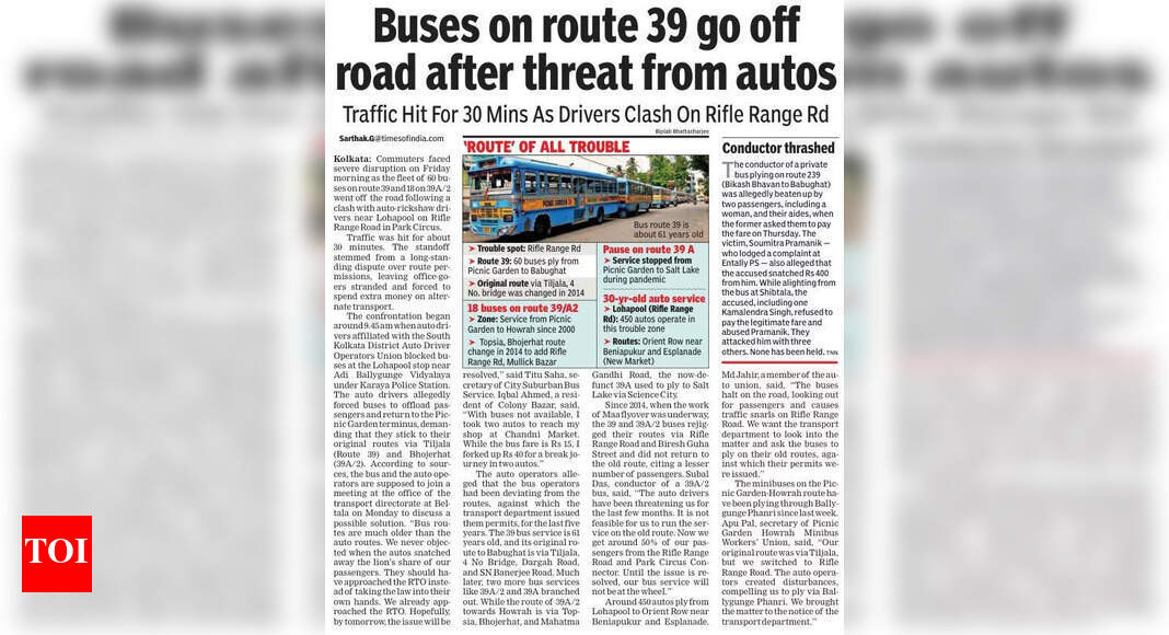 Kolkata Route 39 Buses Resume, Face Congestion and Disputes