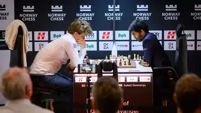  Magnus Carlsen defeats D Gukesh in opening round