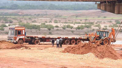 Early monsoon affects bridge construction across Sharavathi River