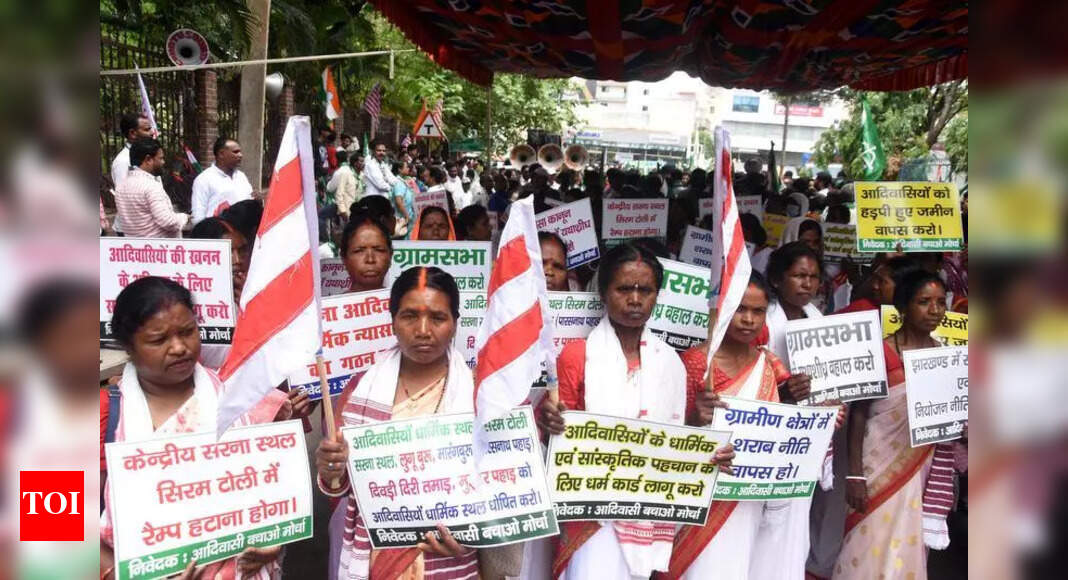 Tribal Organizations Protest Against Flyover Ramp in Ranchi
