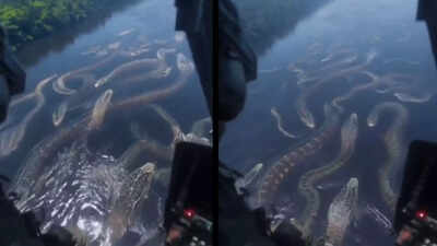 This anaconda river’s helicopter view will haunt your nightmares; netizens question if it’s real or AI generated | Watch now