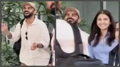 Anushka Sharma brings out Virat Kohli’s inner child as he laughs his heart out at airport - WATCH Video