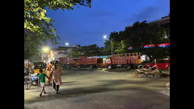 Trucks take over Royapettah High Road