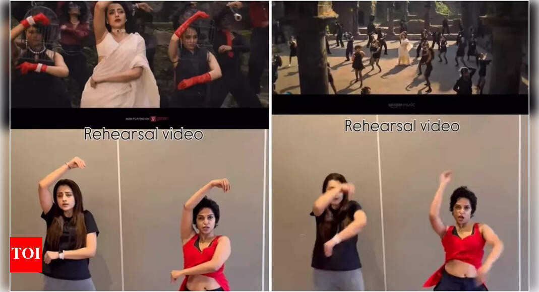 Trisha Krishnan’s fierce rehearsal for ‘Sugar Baby’ step in ‘Thug Life’; netizens REACT!