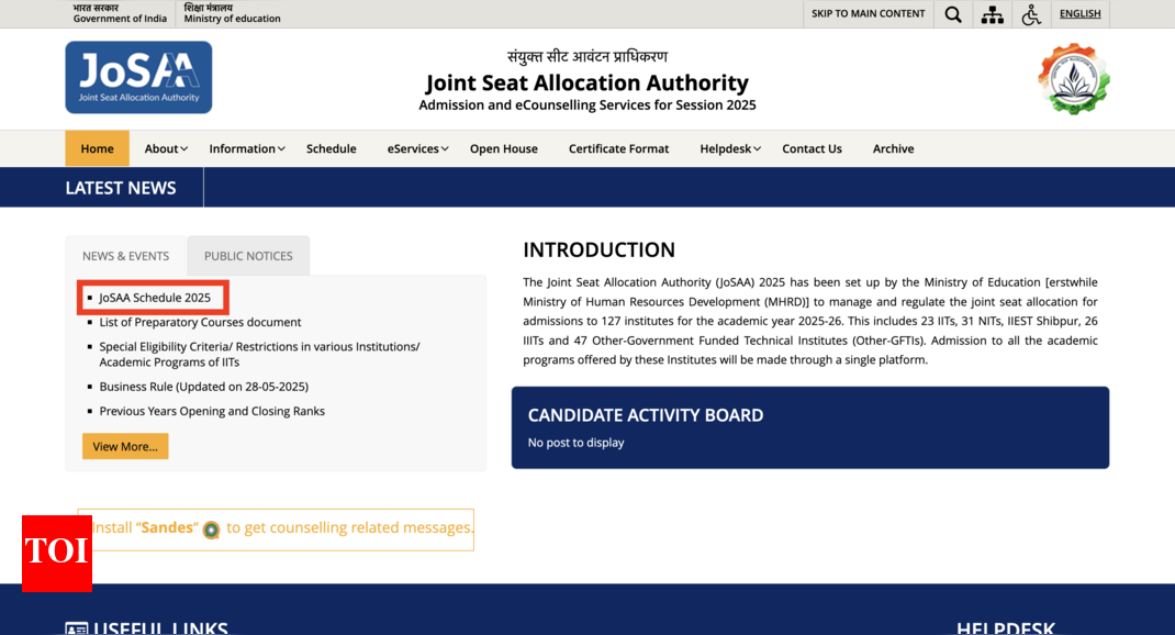 JoSAA Counselling 2025 schedule released at josaa.nic.in: Check round-wise registration dates here
