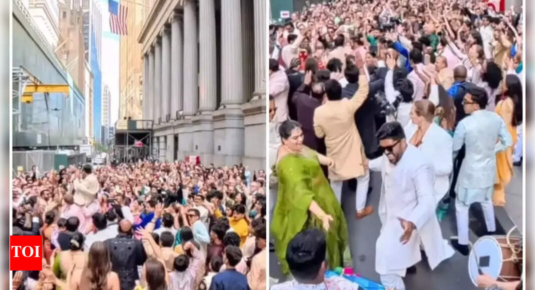 Indian wedding procession brings Bollywood to Wall Street, NYC