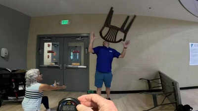 What! Man breaks 15 Guinness World Records in one day, including an 80-minute chair balance on his chin