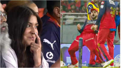 Anushka Sharma’s reaction to Virat Kohli’s wild celebration goes viral as RCB bowl out PBKS for 101 in IPL 2025 Qualifier 1