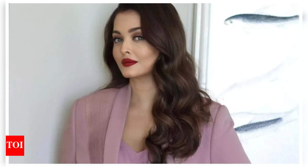 Aishwarya stuns in monochrome mauve pant suit