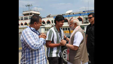 PM interacts with cricket sensation Suryavanshi at airport, praises him