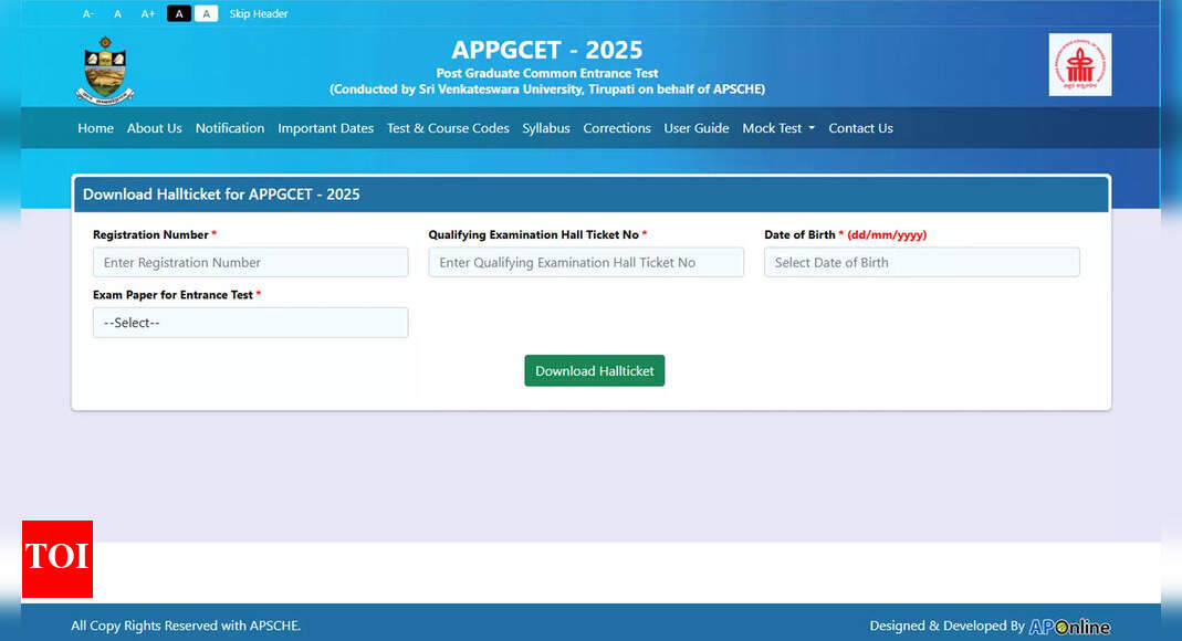 AP PGECET 2025 hall ticket released at cets.apsche.ap.gov.in; exam from June 6