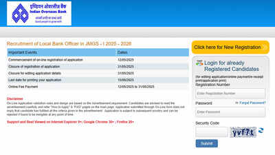  Last date to apply for Local Bank Officer at iob.in, apply here