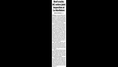 Plea for La Martiniere water seepage repair ahead of inspection tomorrow