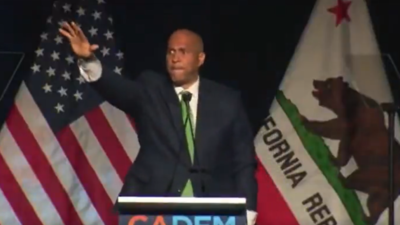 Cory Booker makes controversial 'Nazi' gesture at convention, Elon Musk reacts