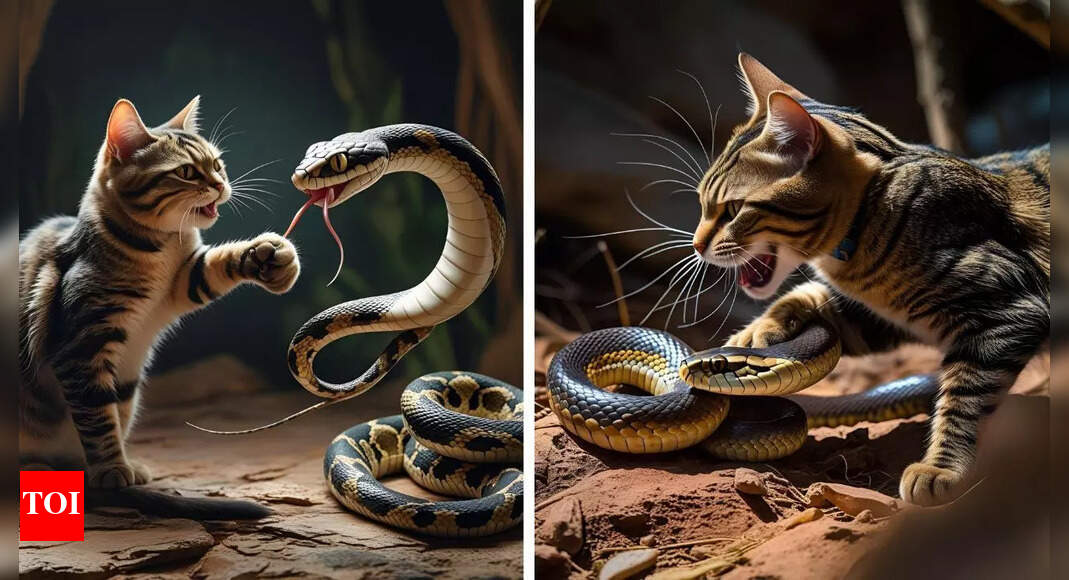 Cat vs. snake: Who will win the fight
