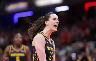 Caitlin Clark trolls Jalen Brunson courtside after Tyrese Haliburton’s three as Indiana Pacers eliminate New York Knicks in Game 6