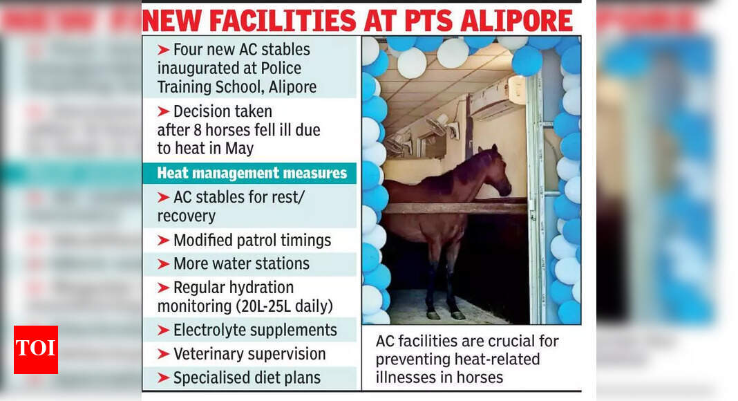 Kolkata Police Equips Horses with AC Stables Amidst Soaring Heat