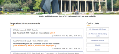 JEE Advanced 2025 result and final answer key released: Direct link to download scorecards here – Times of India