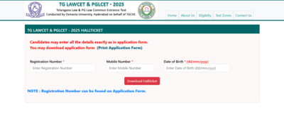 TS LAWCET, PGLCET admit card 2025 released: Direct link to download hall tickets here – Times of India