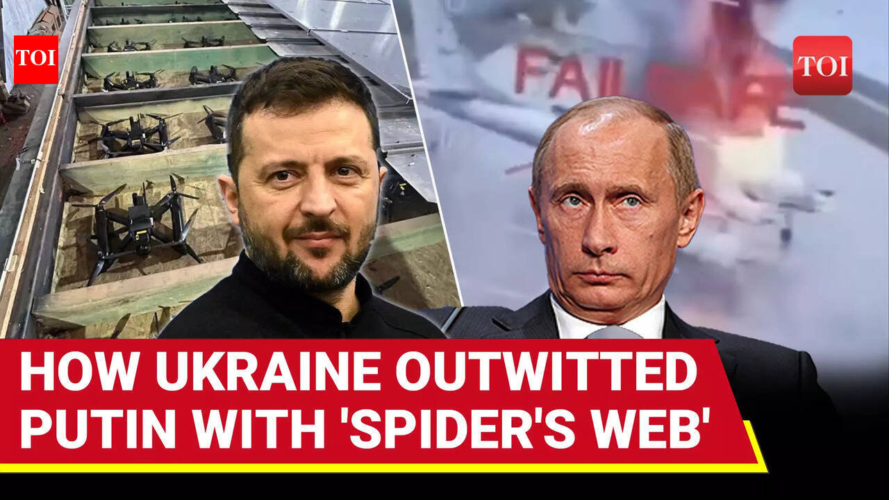 How 117 Ukraine Drones Blew Up 40+ Russian Nuclear Bombers With Precision | Op Spider's Web - Times of India Videos