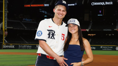 Corey Seager's wife Madisyn stuns in floral dress at wedding weekend with college besties