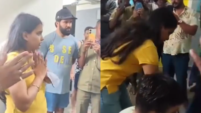 Woman falls at Bengaluru auto driver’s feet to apologise after thrashing him with slippers