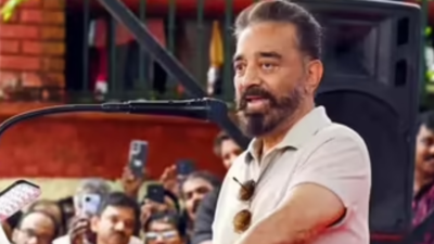 Makkal Needhi Maiam (MNM) party puts up posters supporting Kamal Haasan on Kannada-Tamil language row