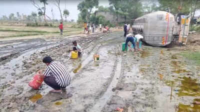 'Tragedy, apathy, greed': Tanker overturns on Varanasi–Lucknow Highway; viral video shows villagers looting oil