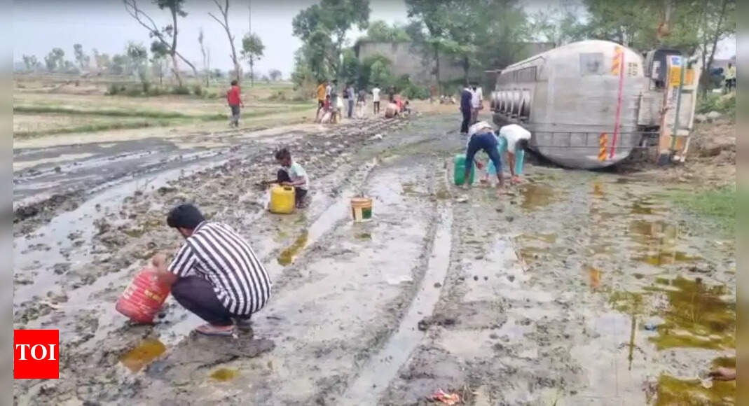 Highway Tanker Crash Leads to Looting, Injuring Driver