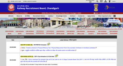 RRB RPF SI 2024 schedule for Physical Efficiency Test, Document Verification released: Check official notice here – Times of India