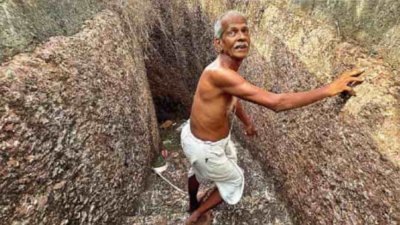  76-year-old Balakrishna Aiya dug through rock to bring water to his village in Goa