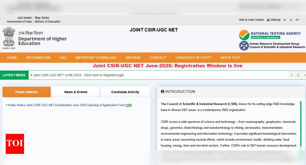 CSIR UGC NET June 2025 registration begins: Direct link to apply here