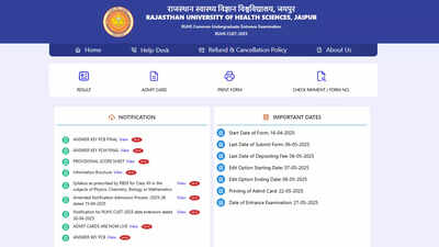 RUHS result 2025: CUET nursing and pharmacy results announced at ruhscuet2025.com