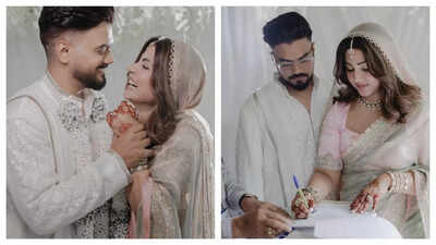 Amidst her battle with stage 3 breast cancer, Hina Khan ties the knot with boyfriend Rocky Jaiswal; Ekta Kapoor, Ankita Lokhande, Bipasha Basu congratulate the couple